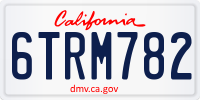 CA license plate 6TRM782