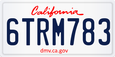 CA license plate 6TRM783