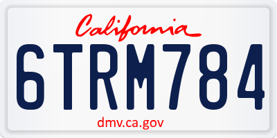 CA license plate 6TRM784