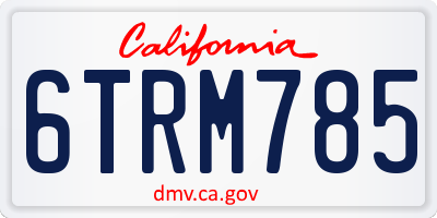 CA license plate 6TRM785