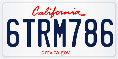 CA license plate 6TRM786