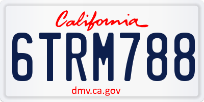 CA license plate 6TRM788