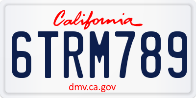 CA license plate 6TRM789