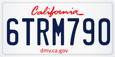 CA license plate 6TRM790