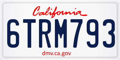 CA license plate 6TRM793