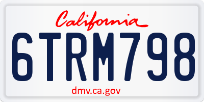 CA license plate 6TRM798