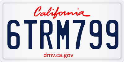 CA license plate 6TRM799