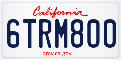 CA license plate 6TRM800