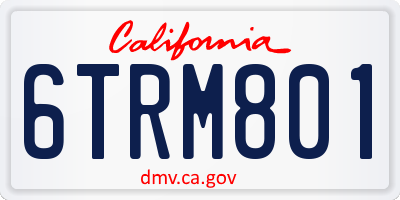 CA license plate 6TRM801