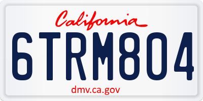 CA license plate 6TRM804