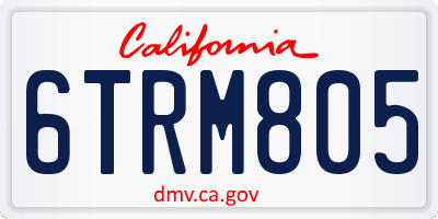 CA license plate 6TRM805