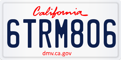 CA license plate 6TRM806