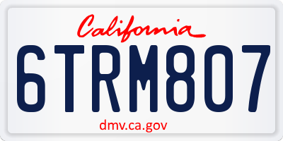 CA license plate 6TRM807