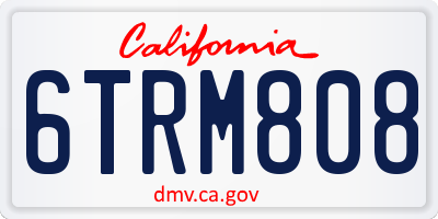 CA license plate 6TRM808