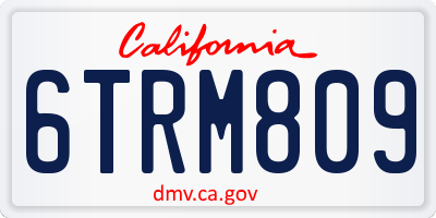 CA license plate 6TRM809