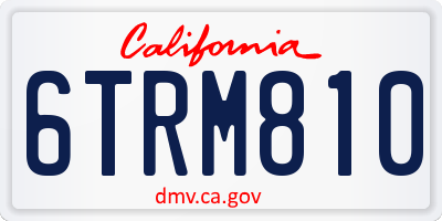 CA license plate 6TRM810
