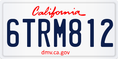 CA license plate 6TRM812