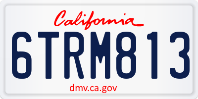 CA license plate 6TRM813