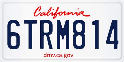 CA license plate 6TRM814