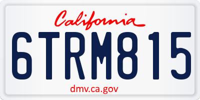 CA license plate 6TRM815