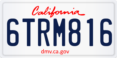 CA license plate 6TRM816