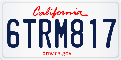 CA license plate 6TRM817