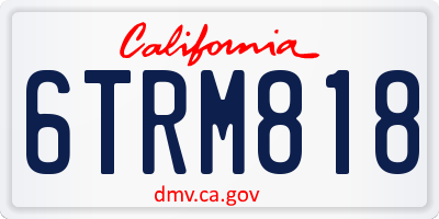 CA license plate 6TRM818
