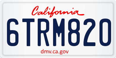 CA license plate 6TRM820