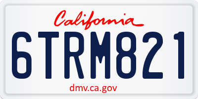 CA license plate 6TRM821