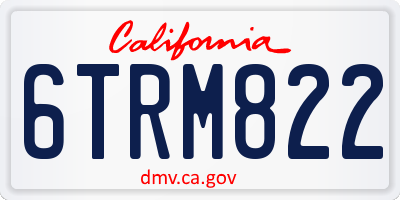 CA license plate 6TRM822