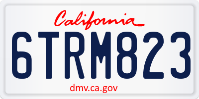CA license plate 6TRM823