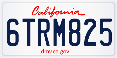 CA license plate 6TRM825