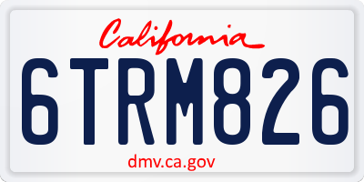 CA license plate 6TRM826