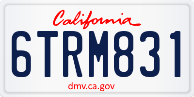 CA license plate 6TRM831