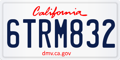 CA license plate 6TRM832