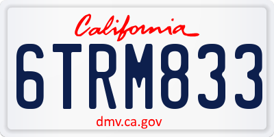 CA license plate 6TRM833