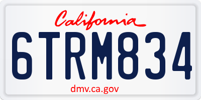 CA license plate 6TRM834