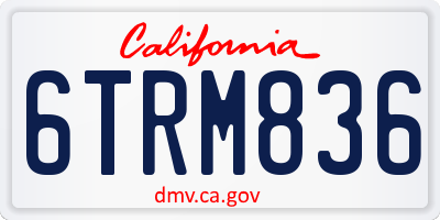 CA license plate 6TRM836