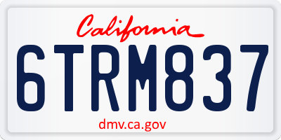 CA license plate 6TRM837