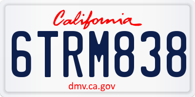 CA license plate 6TRM838