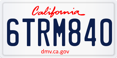 CA license plate 6TRM840