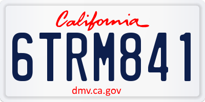 CA license plate 6TRM841