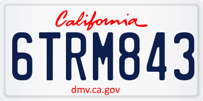 CA license plate 6TRM843
