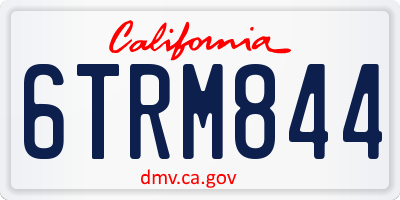 CA license plate 6TRM844