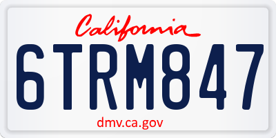 CA license plate 6TRM847