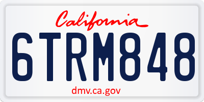 CA license plate 6TRM848