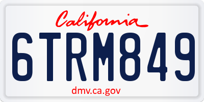 CA license plate 6TRM849
