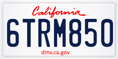CA license plate 6TRM850