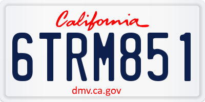 CA license plate 6TRM851