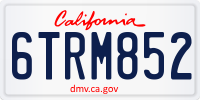 CA license plate 6TRM852